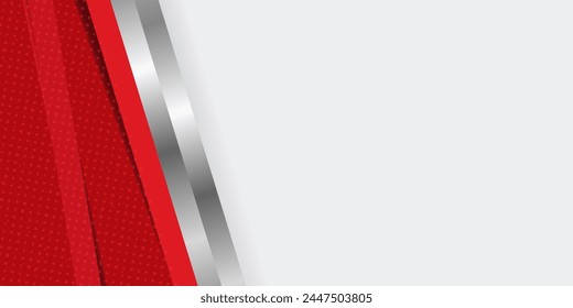 Red abstract backgrund vector, modern corporate concept with silver effect.