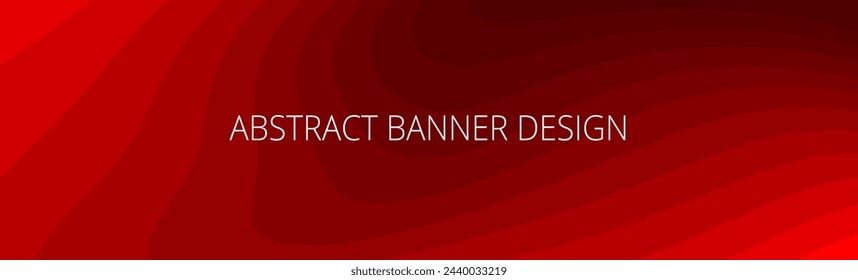 Red abstract banner with sharp wavy lines and gradient transition, dynamic fluid shape. Background template	