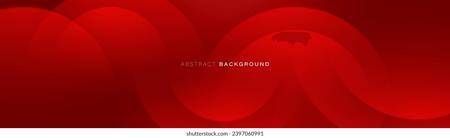 Banner rojo abstracto con fondo de formas geométricas circulares. Concepto moderno futurista de alta tecnología. Vector de banners