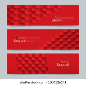 Red abstract banner. Vector background can be used in book, poster, website advertising.