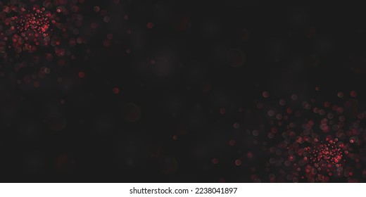 Red abstract blurred backdrop with bokeh effect.	