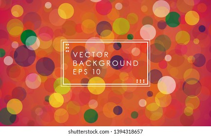 Red abstract bokeh circle background template illustration. - Vector