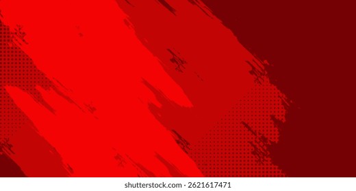 Fundo de pincel abstrato vermelho com estilo esportivo e efeito de meio-tom. Ilustração de Traçado de Pincel para Banner, Pôster ou Plano de Fundo Esportivo