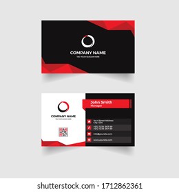 Red Abstract Business Card Vector Design. Easy edit to shape design.