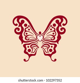 red abstract butterfly