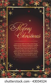 The red abstract christmas frame