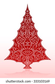 Red abstract Christmass tree