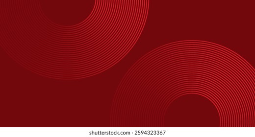 Red abstract circle background with dynamic shapes composition modern