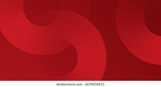Red abstract circle background with dynamic shapes composition illustration abstract
