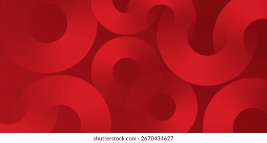 Red abstract circle background with dynamic shapes composition illustration abstract simple design