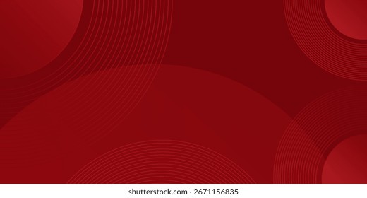Fondo de círculo abstracto rojo con diseño de composición de Formas dinámicas. Ilustración abstracta de artes modernas simples.