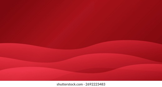 Red abstract circle background with dynamic shapes composition background design