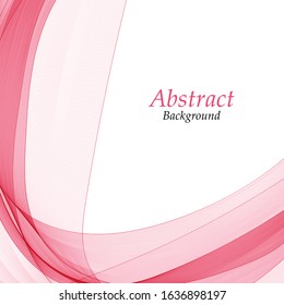 Red abstract circle. Vector wave