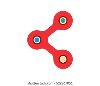 red abstract component image vector icon logo symbol