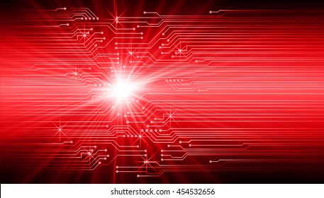 red abstract cyber future technology concept background, vector illustration, circuit, binary code