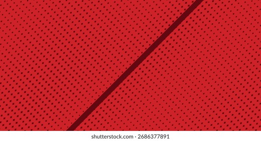 Red abstract diagonal geometric shape with halftone. Modern art