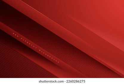 roter abstrakter diagonaler Papierschnitt mit goldener Linie