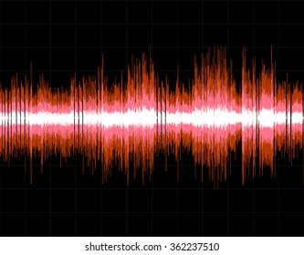Red abstract digital sound wave background