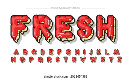 Red Abstract Dripping Yellow Background Typography
