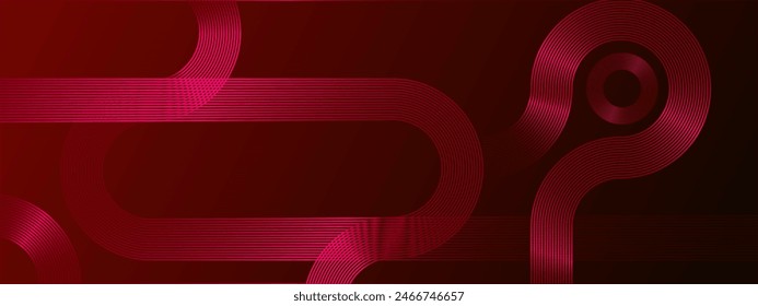 Red abstract dynamic line stripe banner