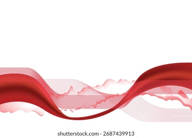 Diseño de elemento de fondo de negocio de onda dinámica abstracta roja