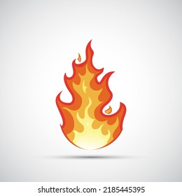 Red abstract flame icon. Logo isolated on white background. Vector flat graphics illustration.