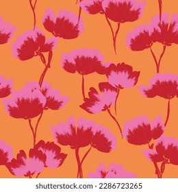 Red Abstract Floral seamless pattern design for fashion textiles, graphics, backgrounds and crafts