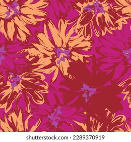 Resumen rojo Diseño de patrones sin costura floral para textiles de moda, gráficos, fondos y artesanías