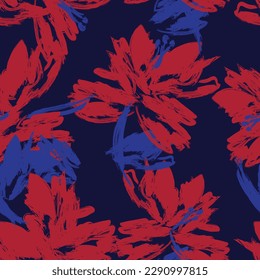 Red Abstract Floral seamless pattern design for fashion textiles, graphics, backgrounds and crafts