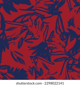 Resumen rojo Diseño de patrones sin costura floral para textiles de moda, gráficos, fondos y artesanías