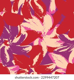 Red Abstract Floral seamless pattern design for fashion textiles, graphics, backgrounds and crafts