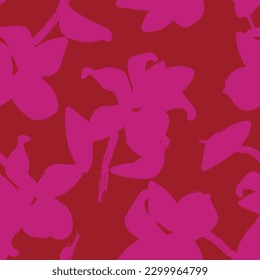 Red Abstract Floral seamless pattern design for fashion textiles, graphics, backgrounds and crafts