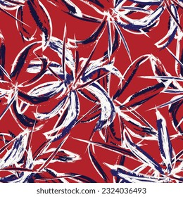 Red Abstract Floral seamless pattern design for fashion textiles, graphics, backgrounds and crafts