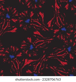 Red Abstract Floral seamless pattern design for fashion textiles, graphics, backgrounds and crafts