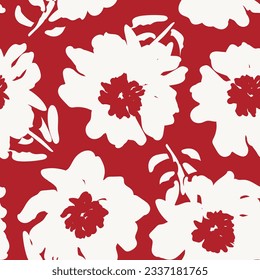 Resumen rojo Diseño de patrones sin costura floral para textiles de moda, gráficos, fondos y artesanías
