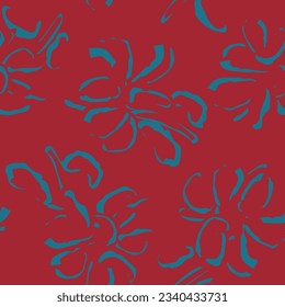 Red Abstract Floral seamless pattern design for fashion textiles, graphics, backgrounds and crafts