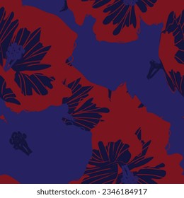 Red Abstract Floral seamless pattern design for fashion textiles, graphics, backgrounds and crafts