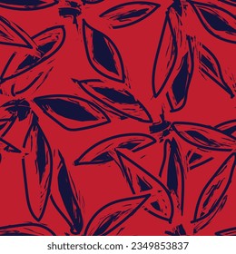 Resumen rojo Diseño de patrones sin costura floral para textiles de moda, gráficos, fondos y artesanías