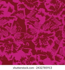 Red Abstract Floral seamless pattern design for fashion textiles, graphics, backgrounds and crafts