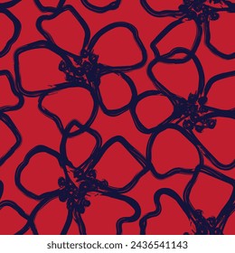 Red Abstract Floral seamless pattern design for fashion textiles, graphics, backgrounds and crafts
