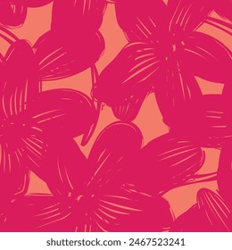 Red Abstract Floral seamless pattern design for fashion textiles, graphics, backgrounds and crafts