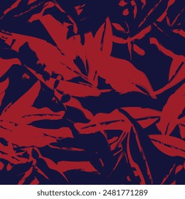 Red Abstract Floral seamless pattern design for fashion textiles, graphics, backgrounds and crafts