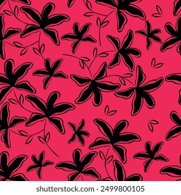 Red Abstract Floral seamless pattern design for fashion textiles, graphics, backgrounds and crafts
