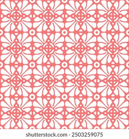 Red abstract floral seamless pattern