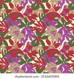 Red Abstract Floral seamless pattern design for fashion textiles, graphics, backgrounds and crafts