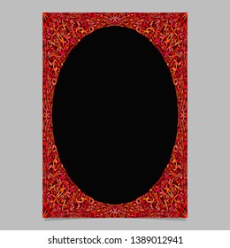Red abstract flower ornate pattern page frame template background - vector stationery illustration
