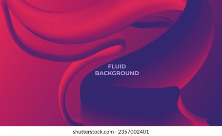 Red Abstract fluid wave. Modern poster with gradient 3d flow shape. Innovation background design for landing page. Vector