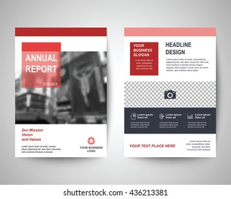 red abstract flyer layout template, brochure background, leaflet with cover, vector design in a4 size for business annual report