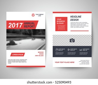 red abstract flyer layout template, brochure background, leaflet with cover, vector design in a4 size for business annual report
