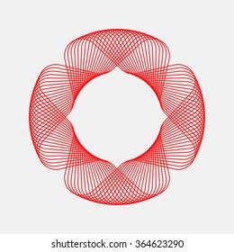 Red abstract fractal shape with light background for logo, design concepts, posters, banners, web, presentations and prints. Valentines day. Congratulations with 14th february. Vector illustration.